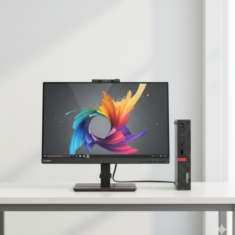 باقة الجيل 8 مع شاشة — Lenovo ThinkCentre M920q Tiny (مع شاشة)
